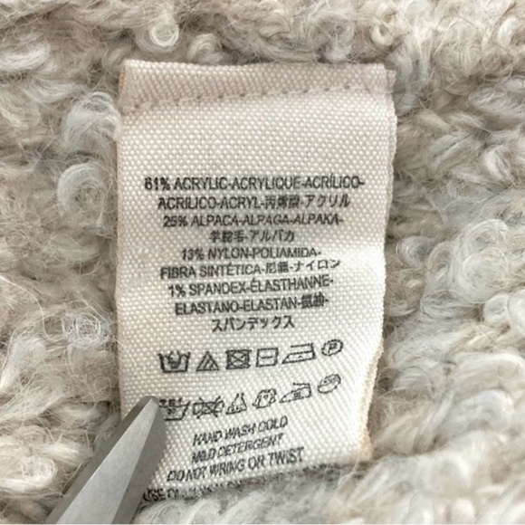 Free People Slouchy Oversized Stretchy Boucle Alpaca Grandpa Cardigan Sweater S - Picture 10 of 11